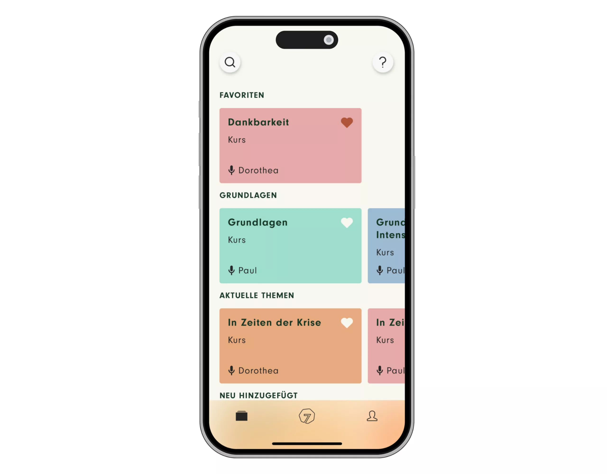 Screenshot der 7Mind App