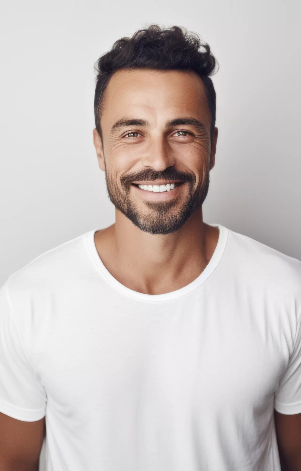 Mann lacht in die Kamera