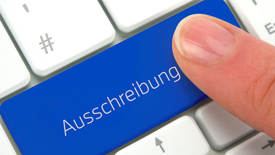 Tastatur mit dem Wort Ausschreibung