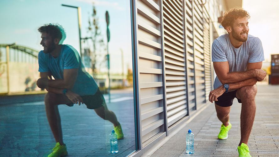 Jogger macht Pause