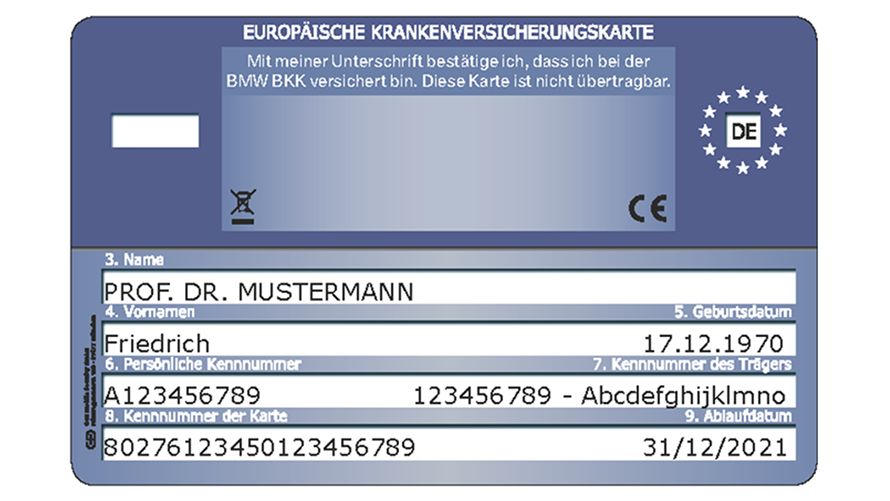 Gesundheitskarte Rückseite