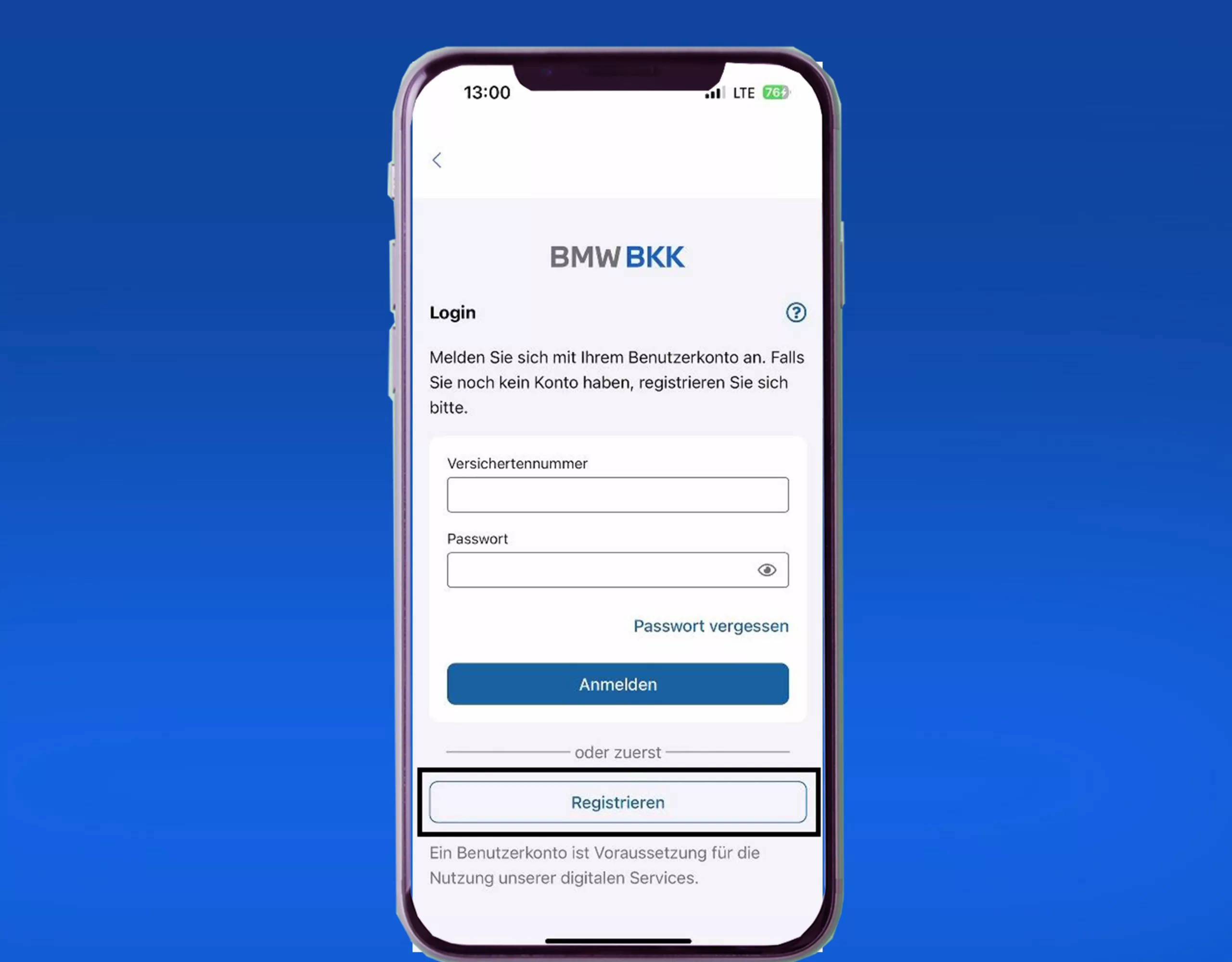 BMW BKK App Registrierung