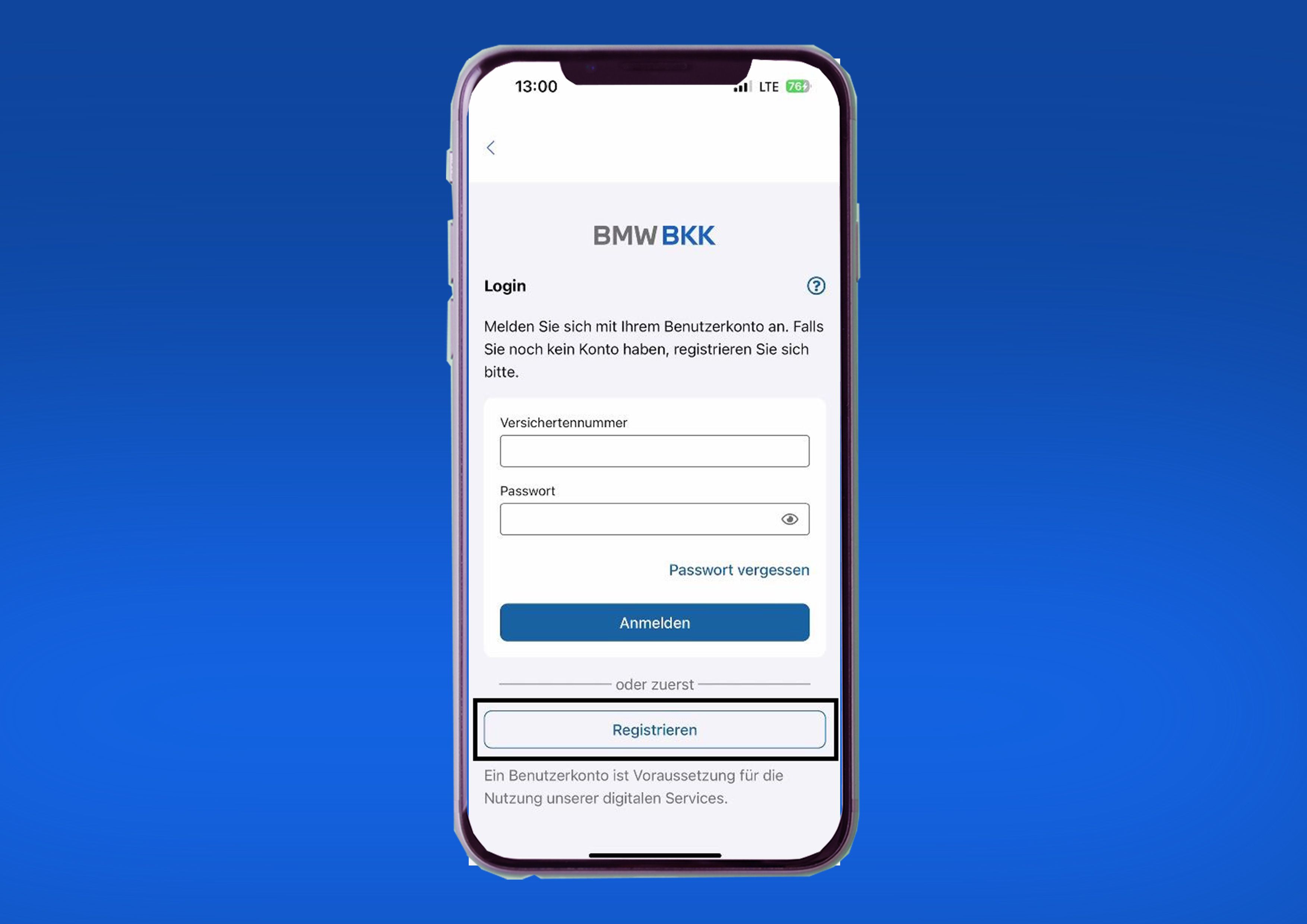 BMW BKK App Registrierung