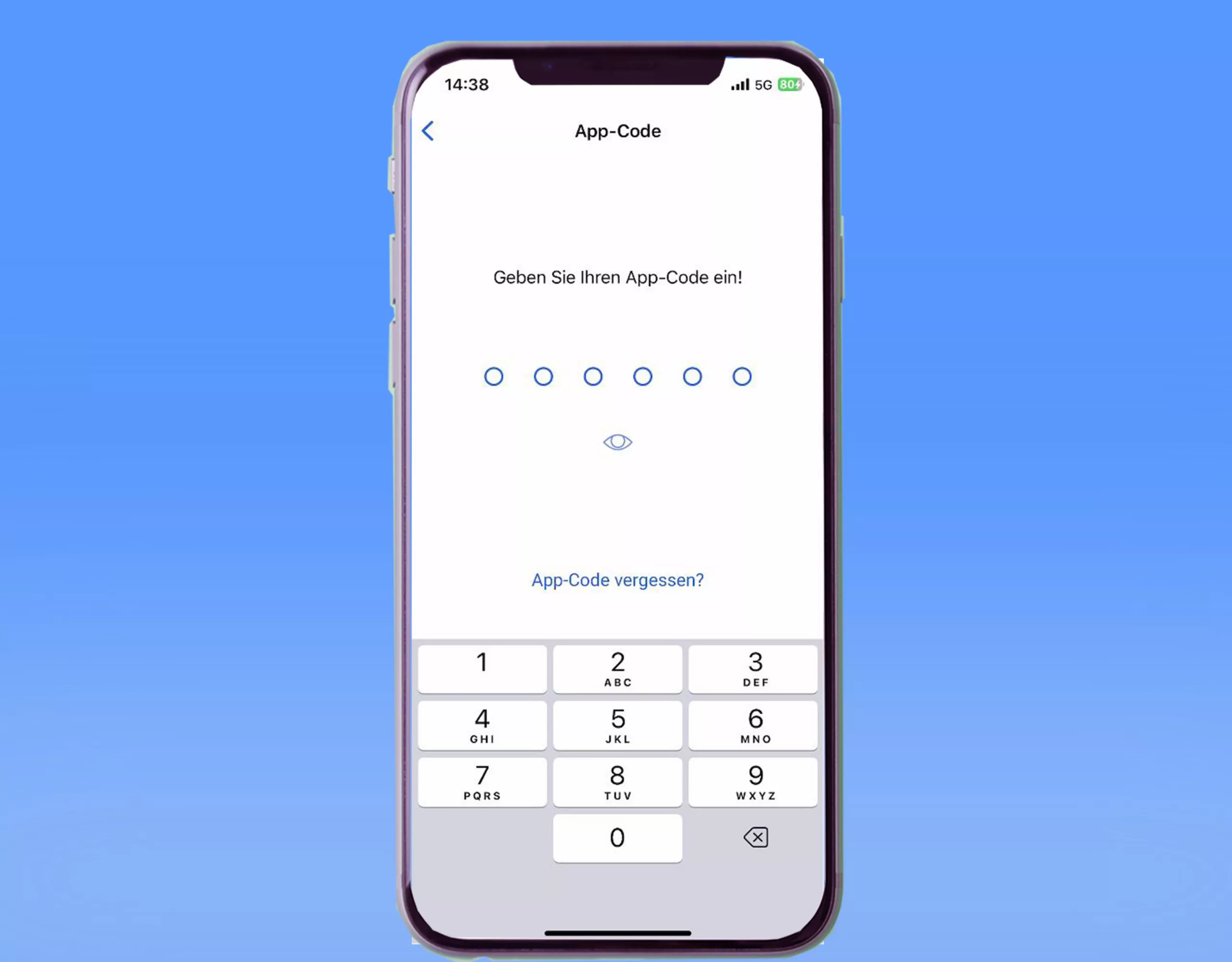 App-Code eingeben