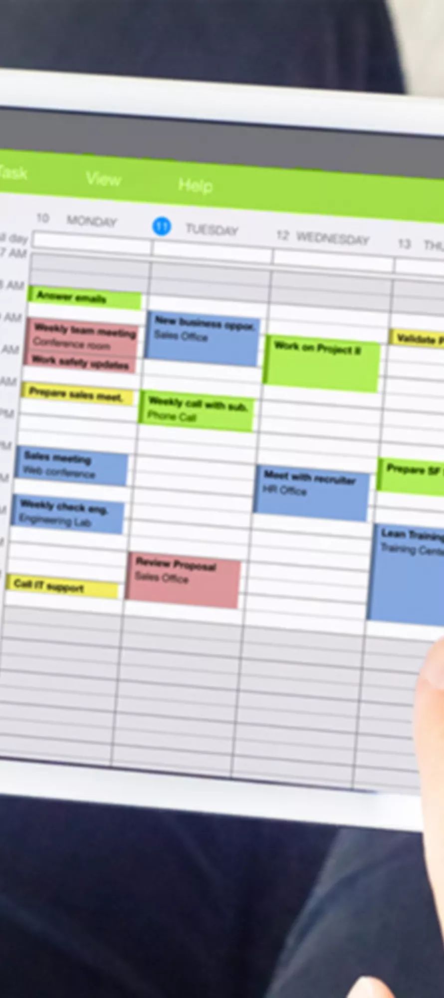 Stundenplan auf Tablet