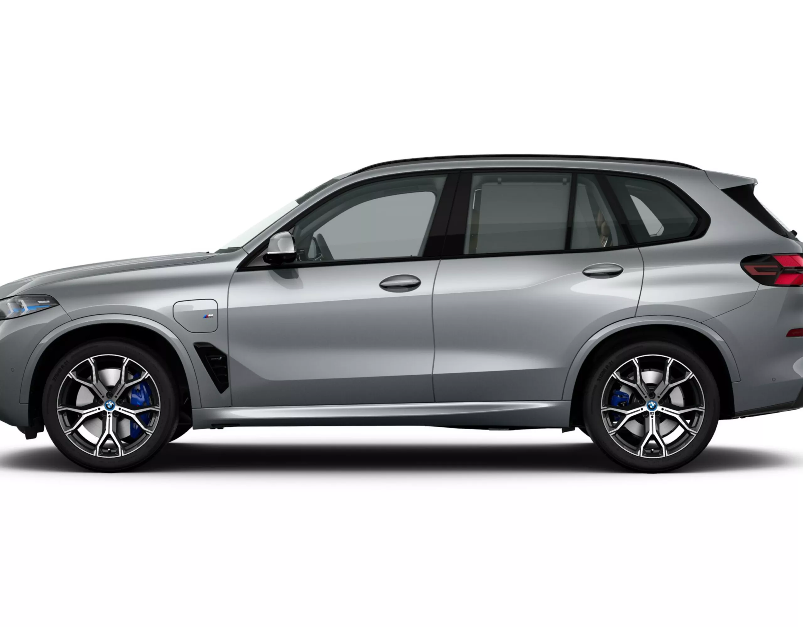 BMW X5 22", Rodas de liga leve BMW da linha BMW Individual, estilo Multi-spoke 745 I Bicolor, com pneus mistos.