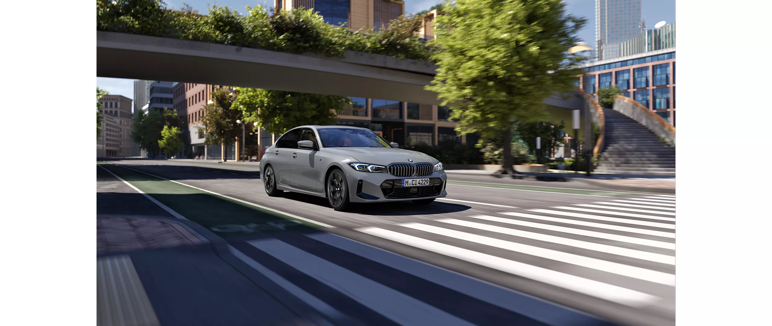 Eine graue BMW 3er Limousine