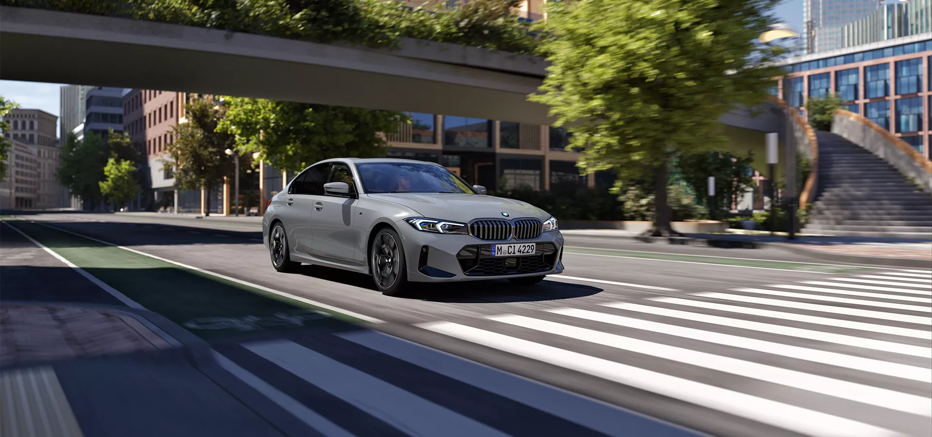 Eine graue BMW 3er Limousine