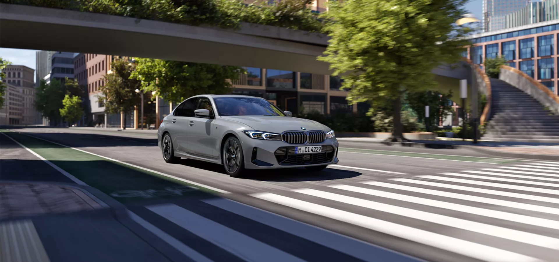 Eine graue BMW 3er Limousine