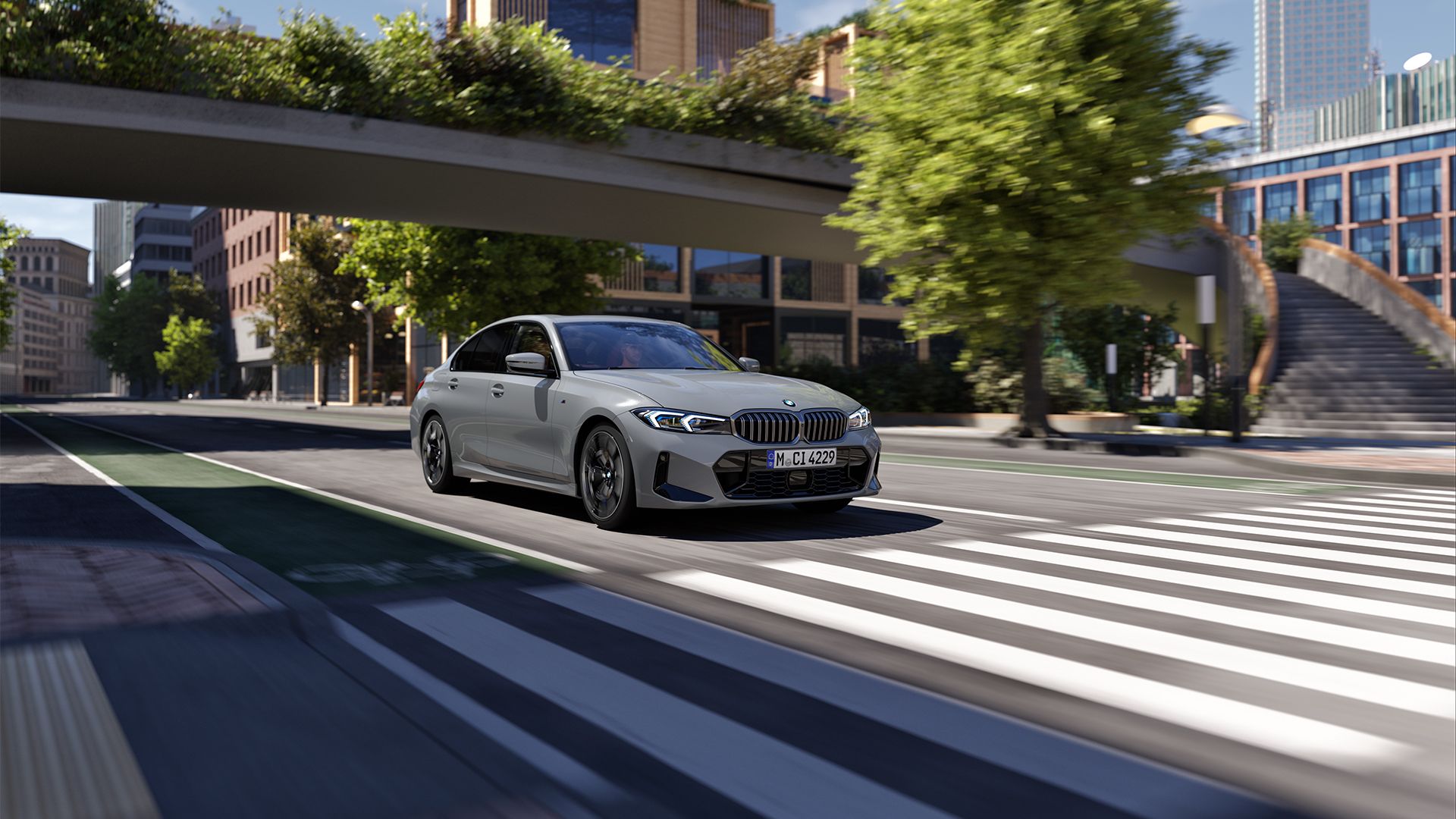 Eine graue BMW 3er Limousine