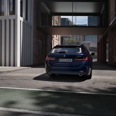 BMW 3 Series Touring black rear view