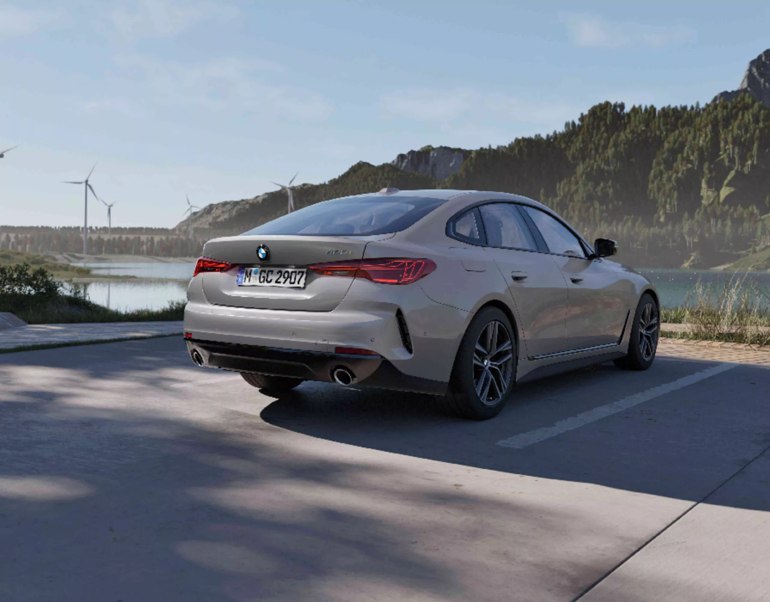 BMW 4 Series Gran Coupé grey rear view