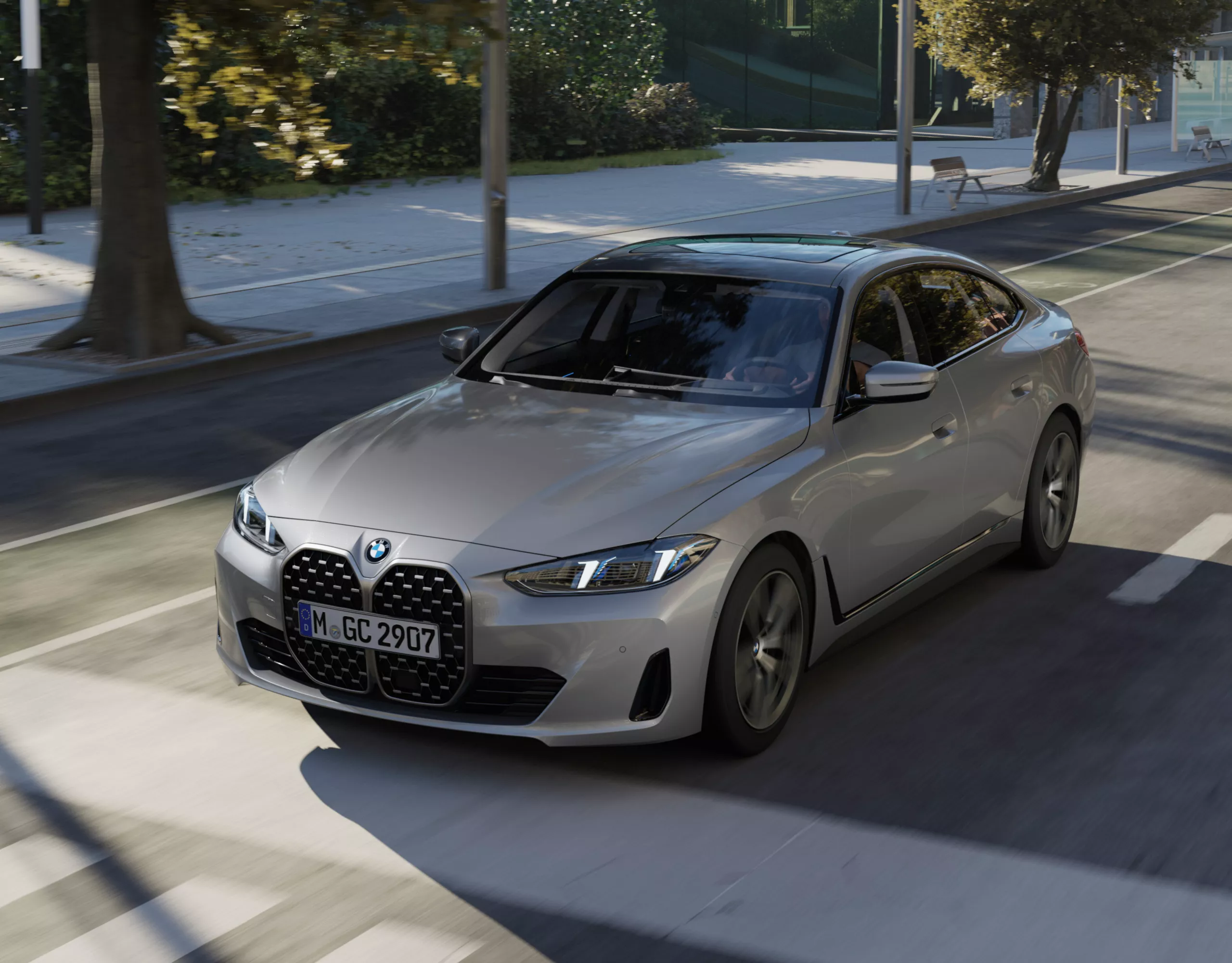 BMW 4 Series Gran Coupé grey front view