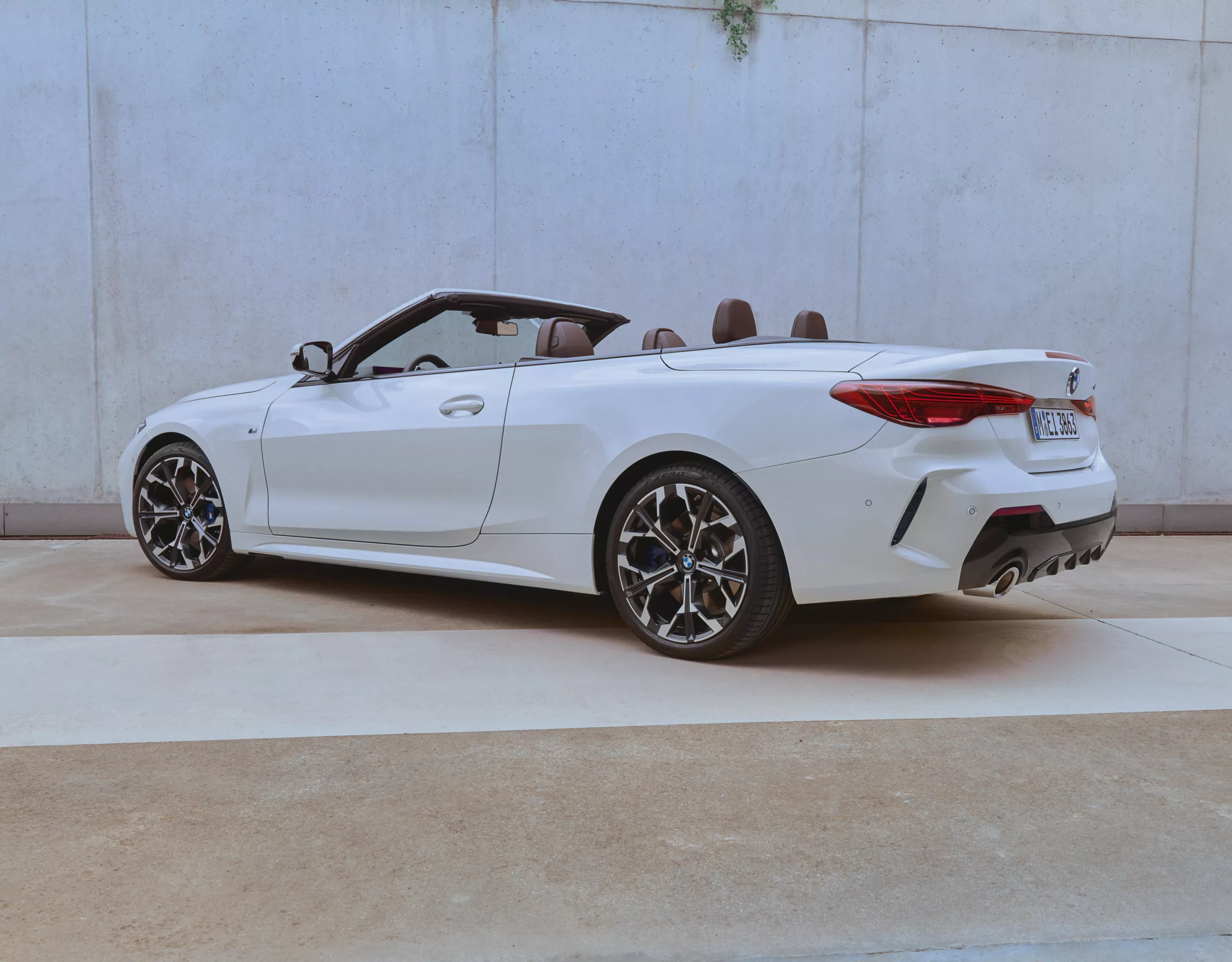 BMW 4 Series Cabrio white rear view