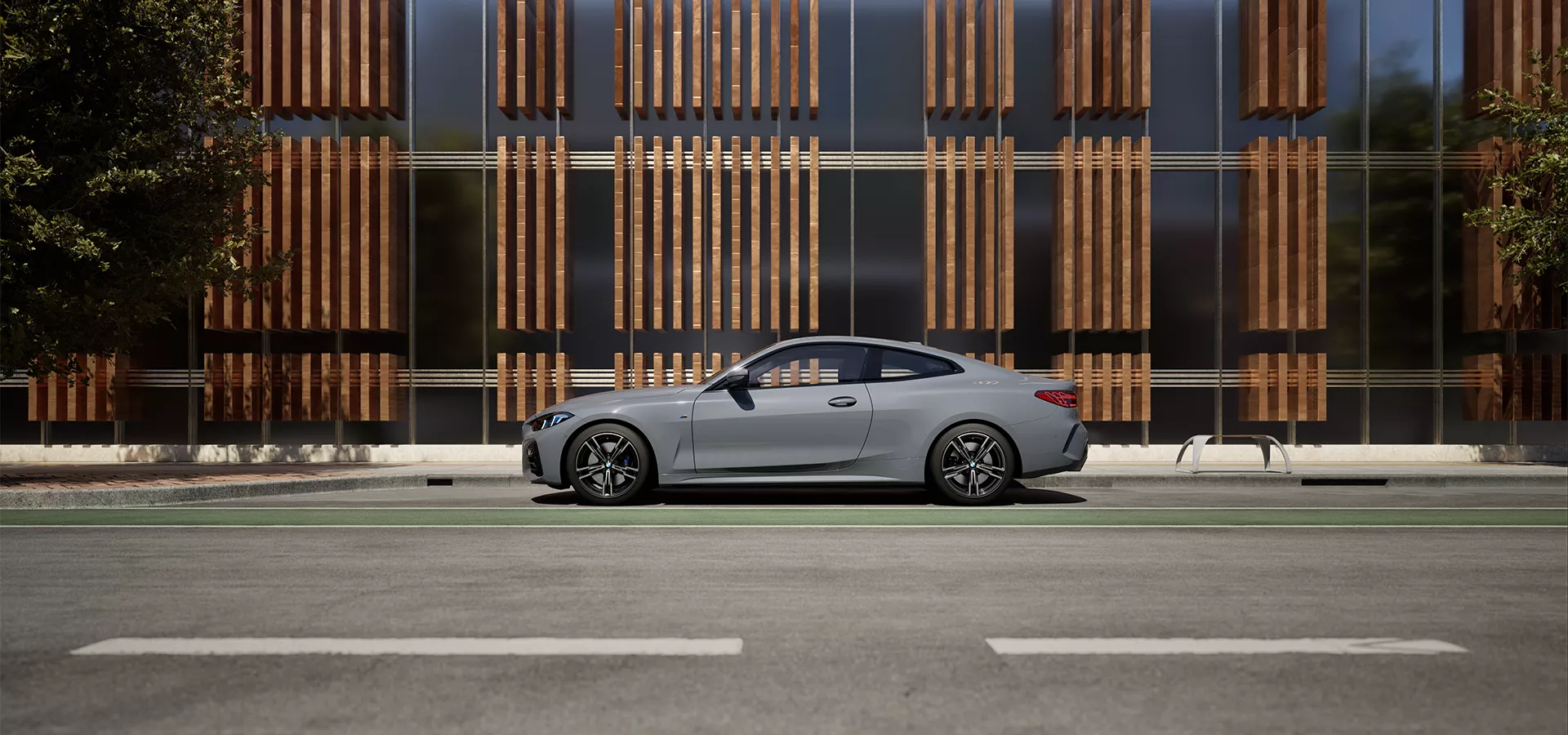 Ein graues BMW 4er Coupé