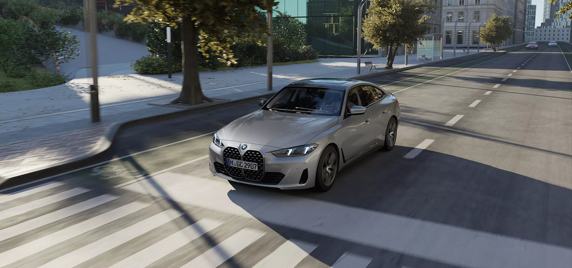 Ein graues BMW 4er Gran Coupé