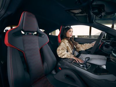 BMW M4 CS blue interior