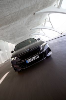 BMW 5 Series Plug-in Hybrid black front view