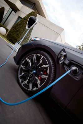BMW 5 Series Plug-in Hybrid black charger view 