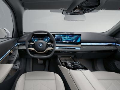 BMW 5 Series Touring Plug-in Hybrid white interior