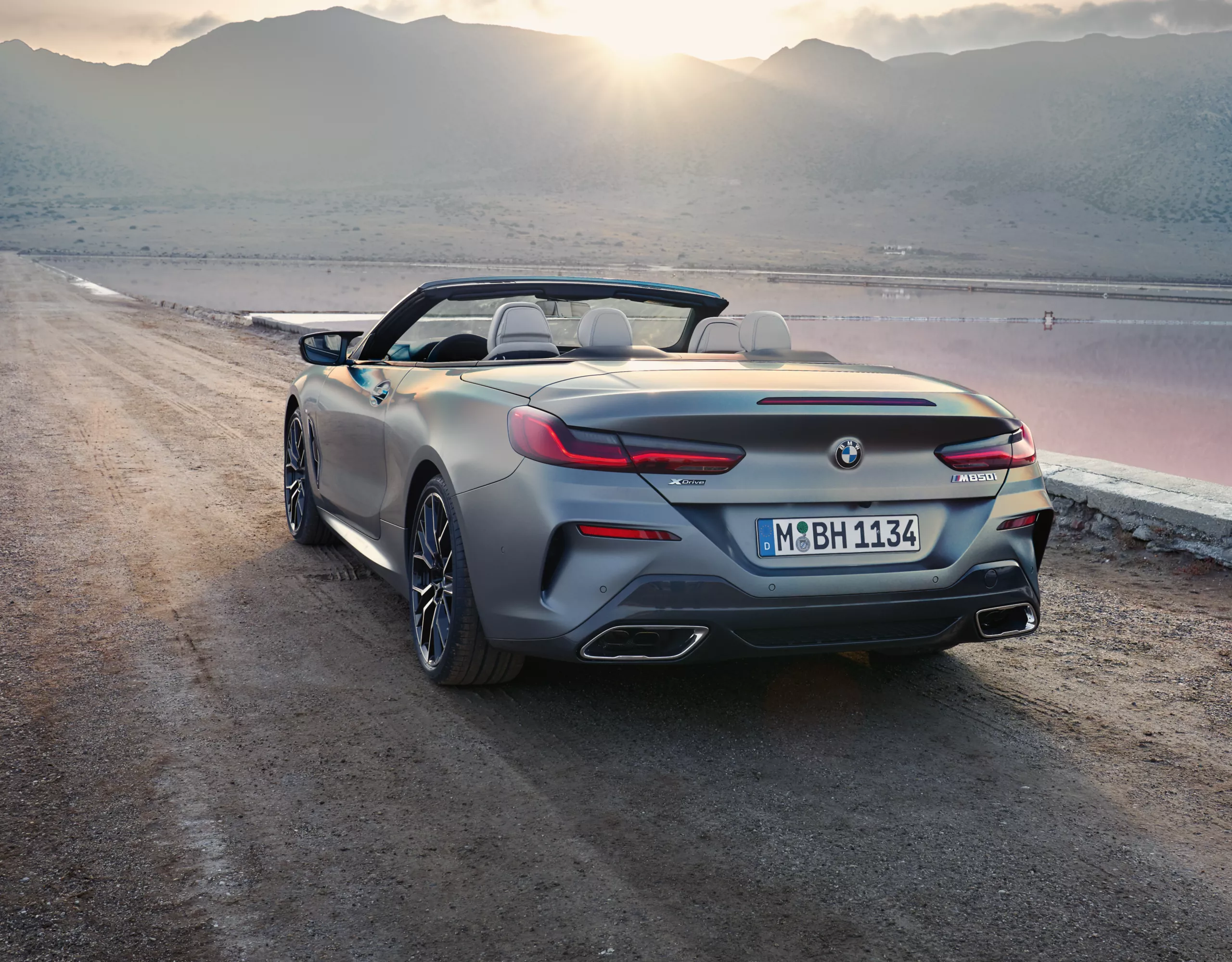 BMW 8 Series Convertible M models grey rear view