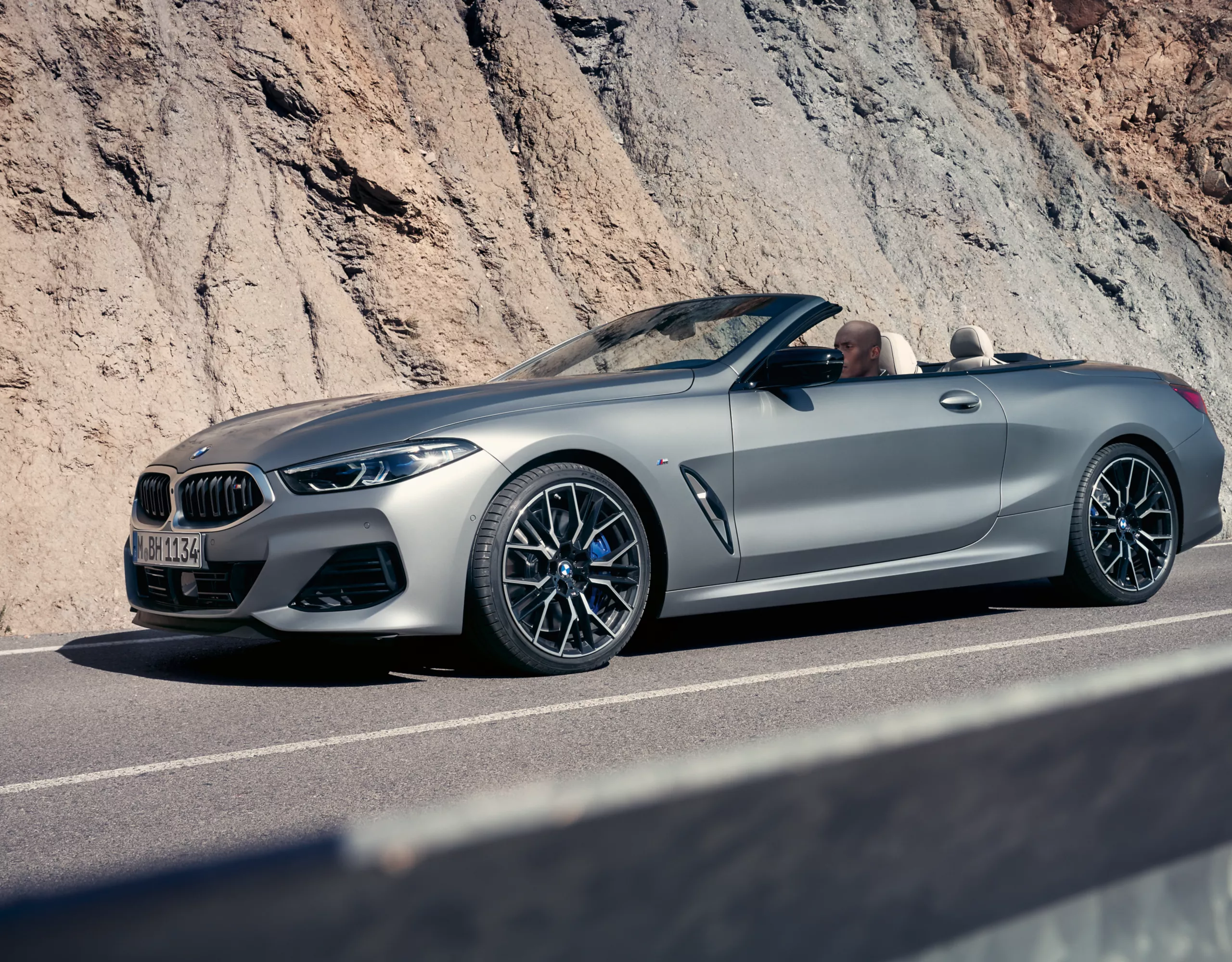 BMW 8 Series Convertible M models grey front view 