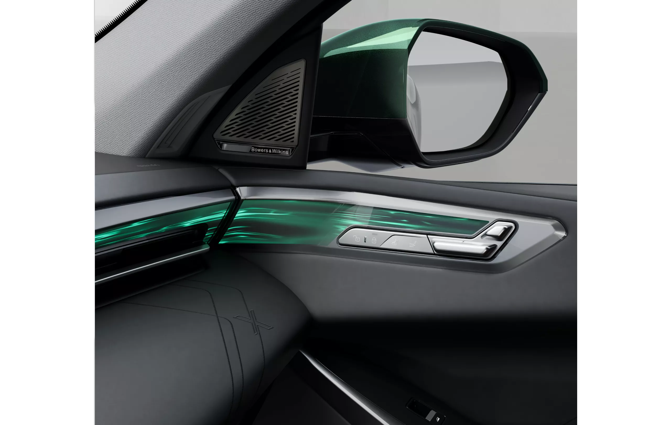 Ambient lighting features on the passenger side door in the BMW X5