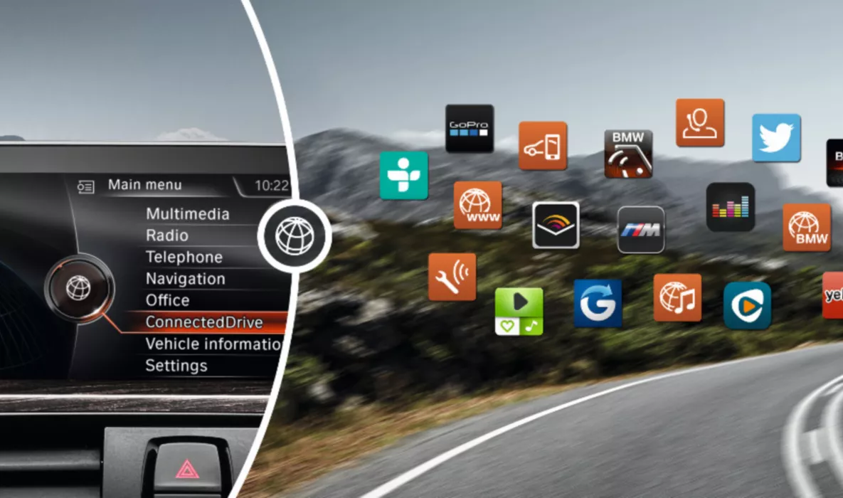 Image of a user using the BMWConnected App.