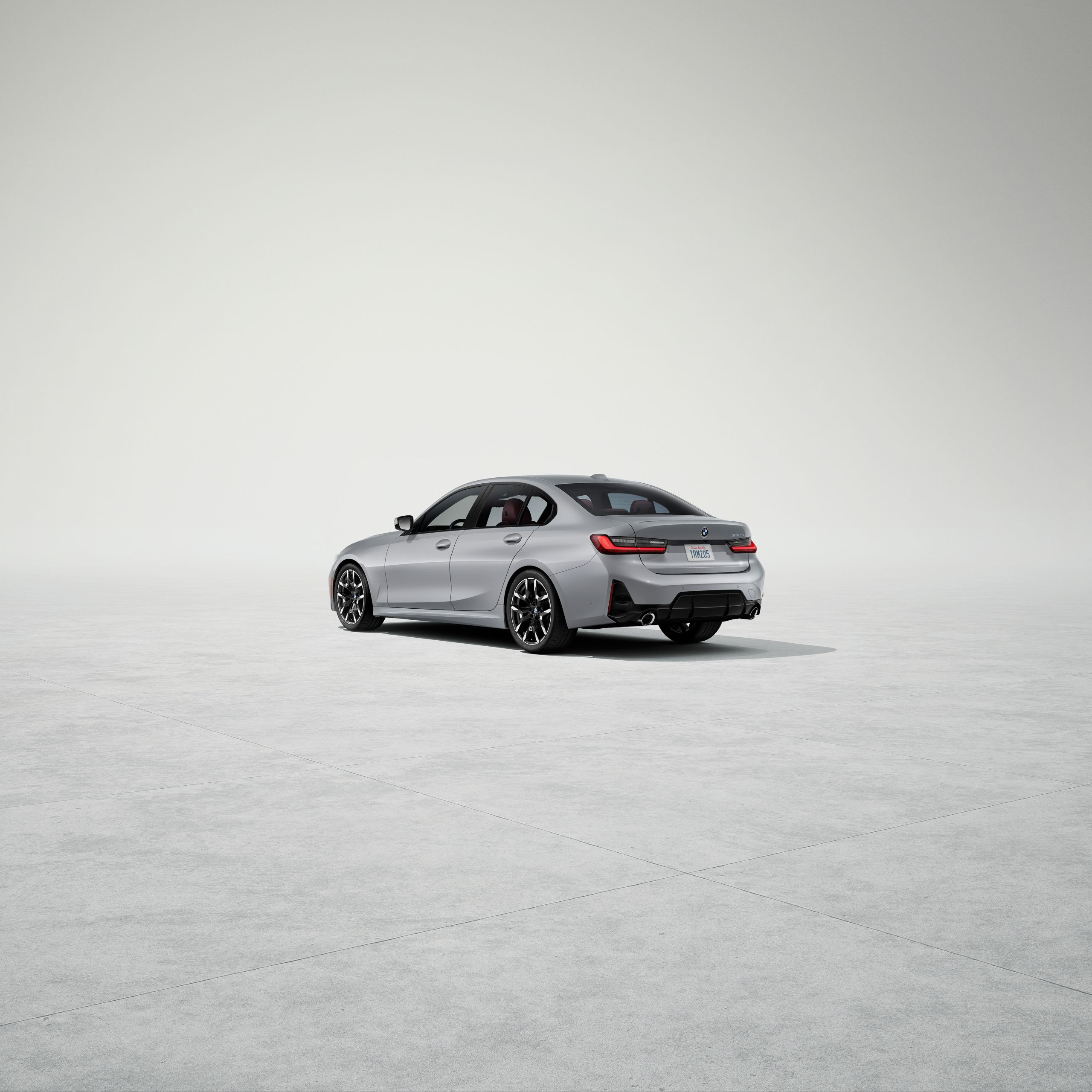 Angled rear-view of the BMW 330i Sedan