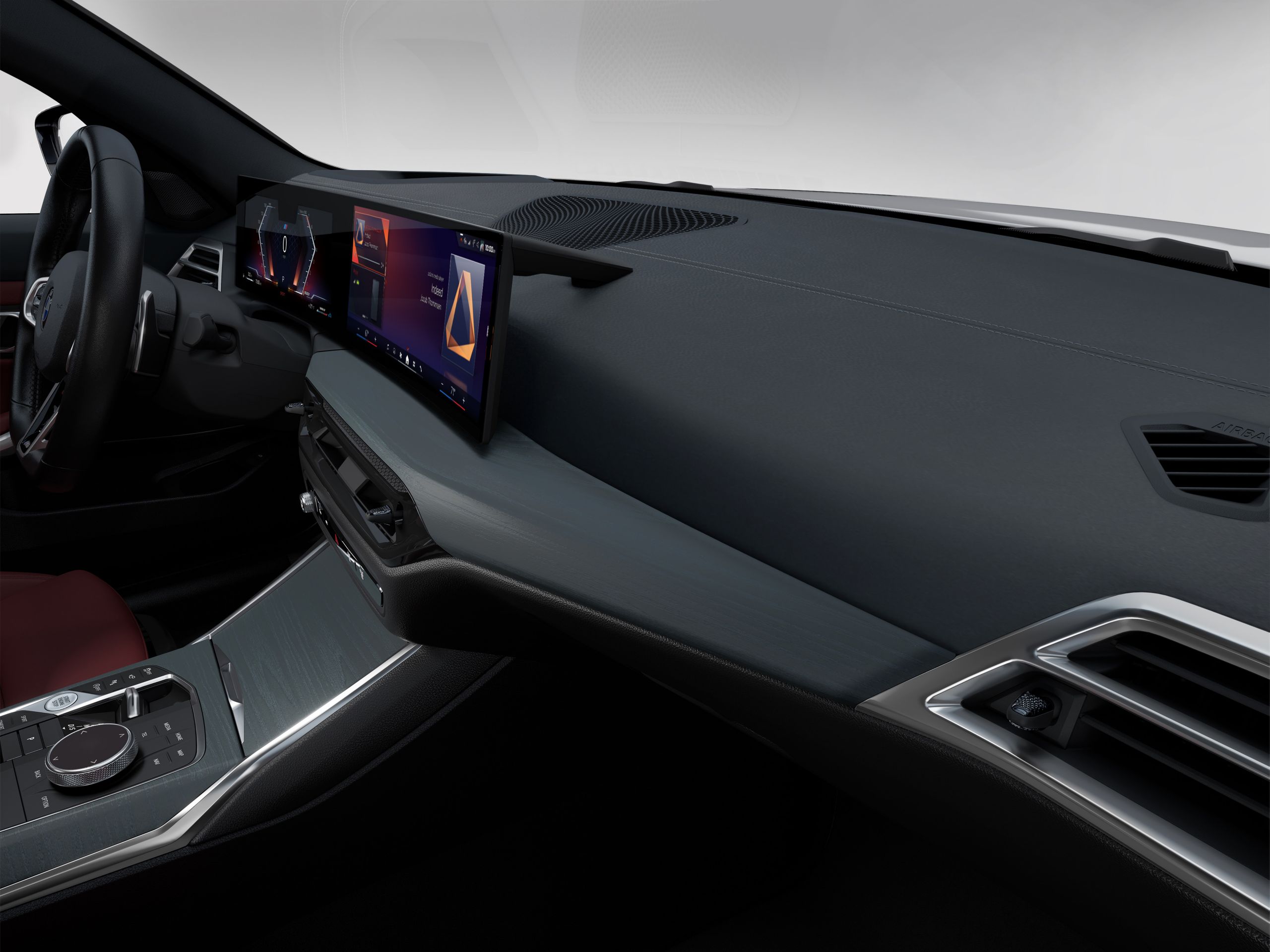 Angled view of the available SenaTec Dashboard of the BMW 330i Sedan