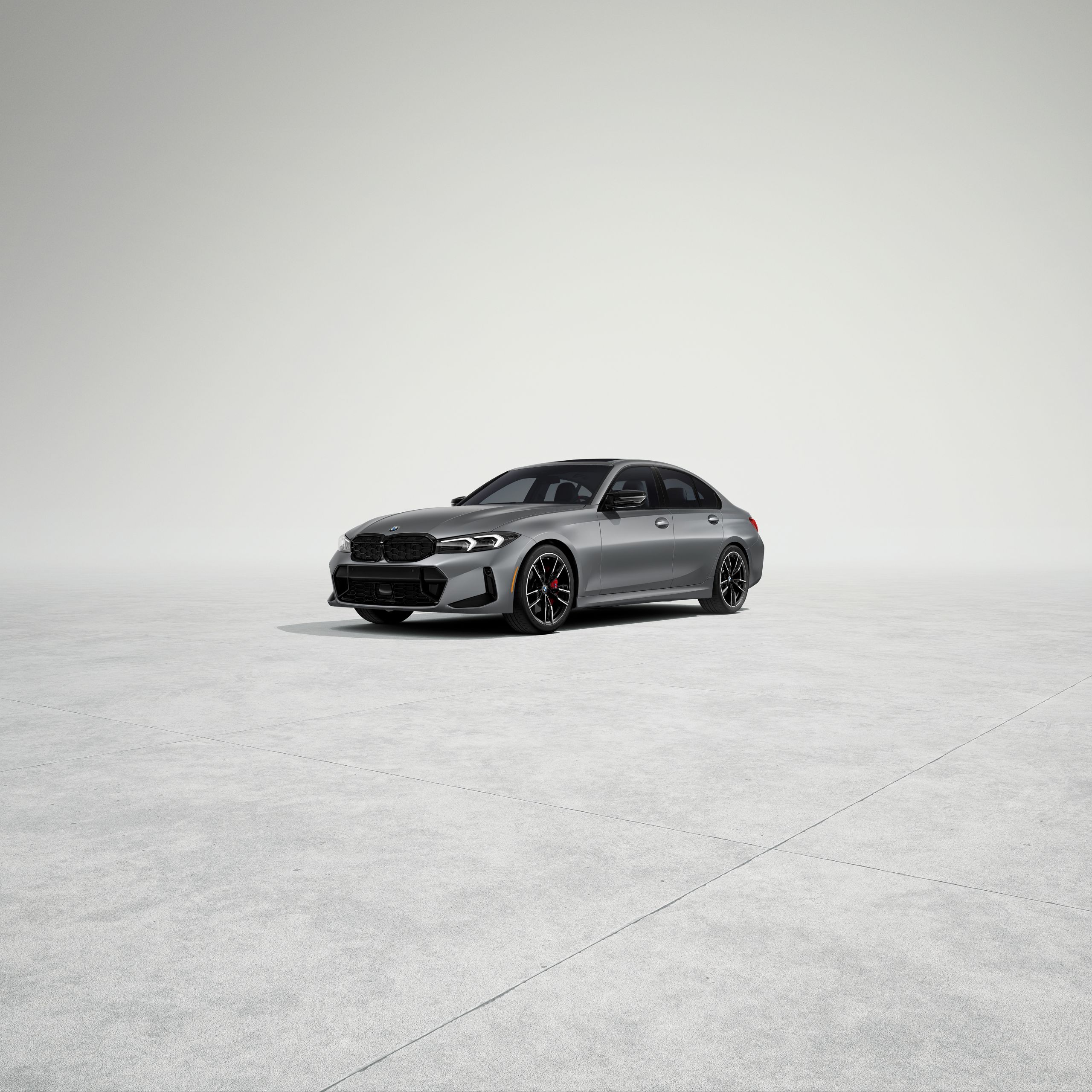 Angled view of a parked BMW M340i Sedan