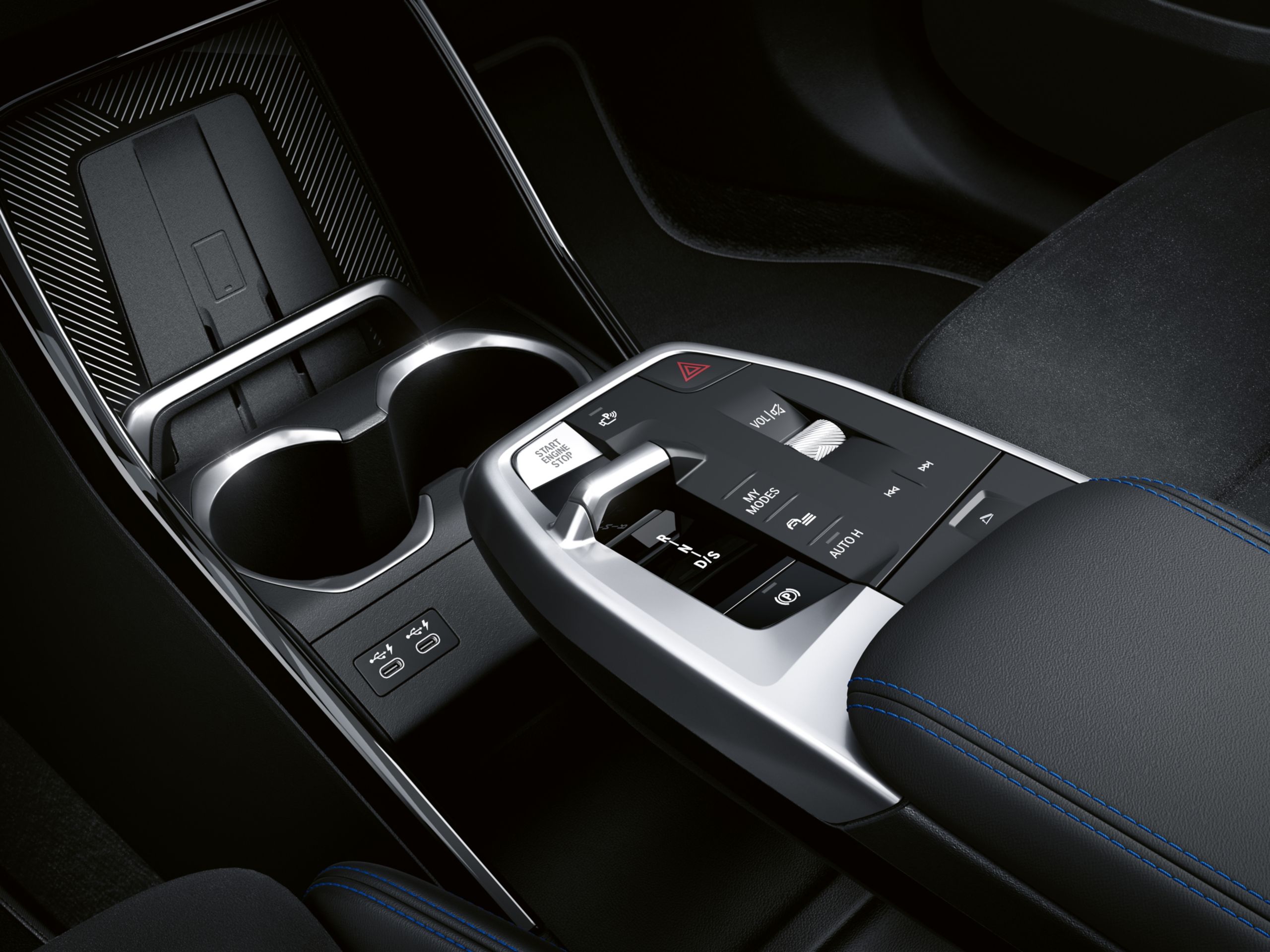 Close-up of the 2026 BMW X1's 7-speed dual clutch transmission.