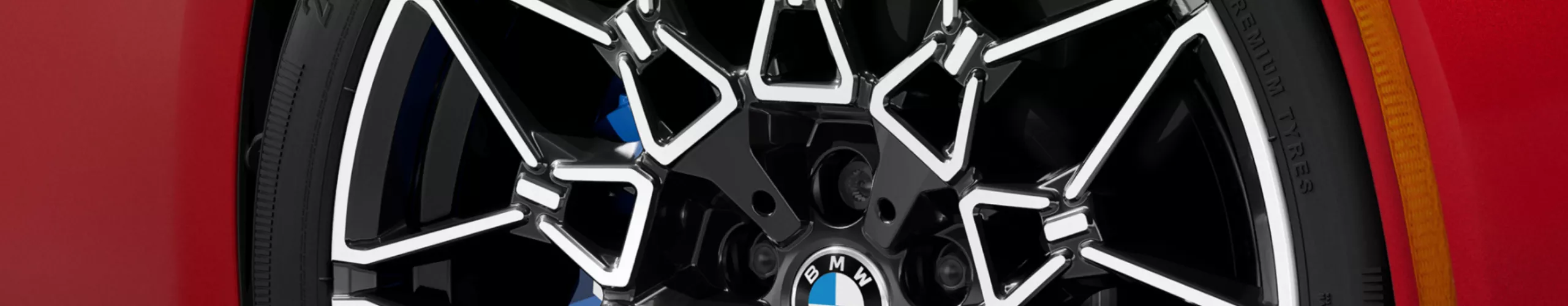 Close-up of front right light alloy rim.