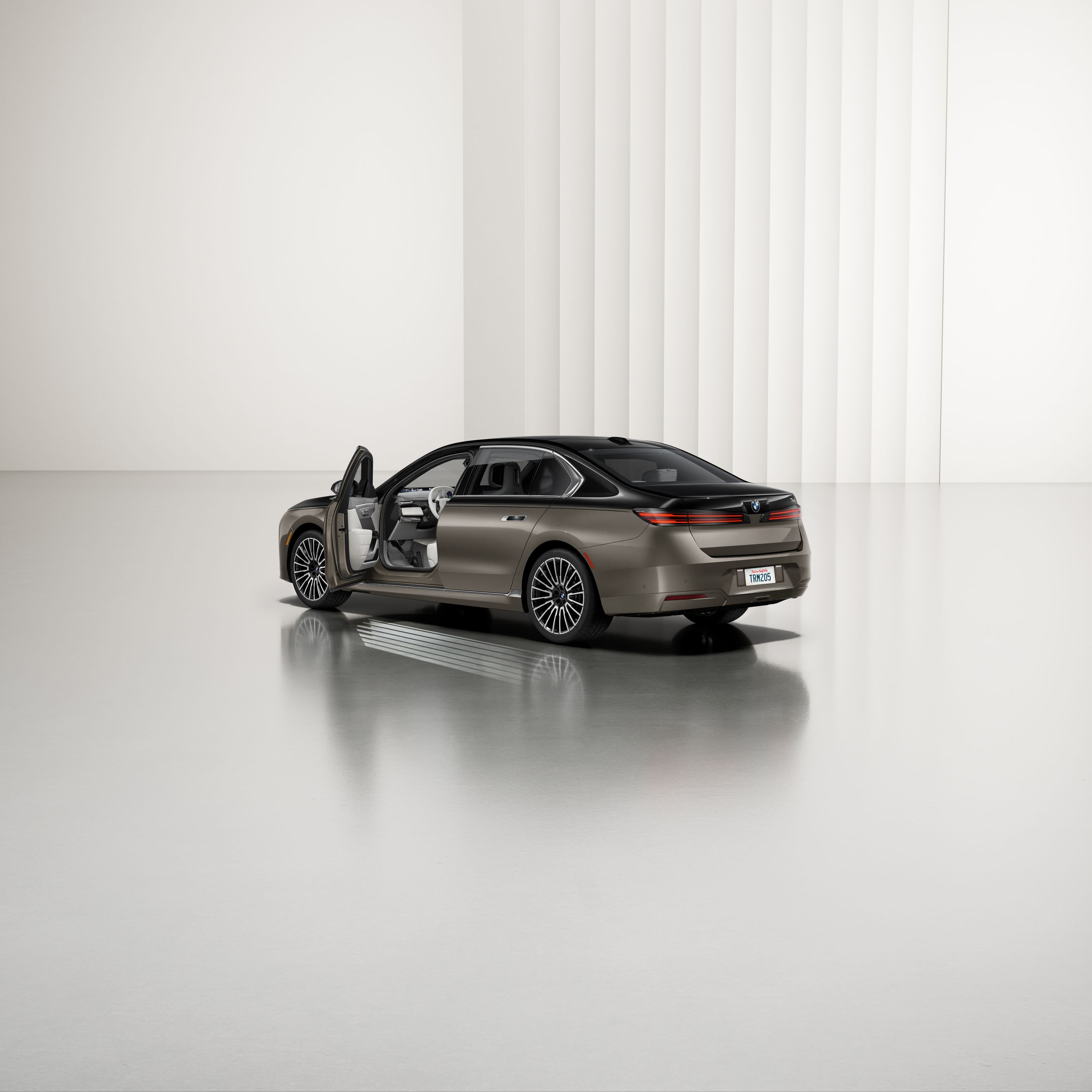 The vehicle's doors opening automatically.