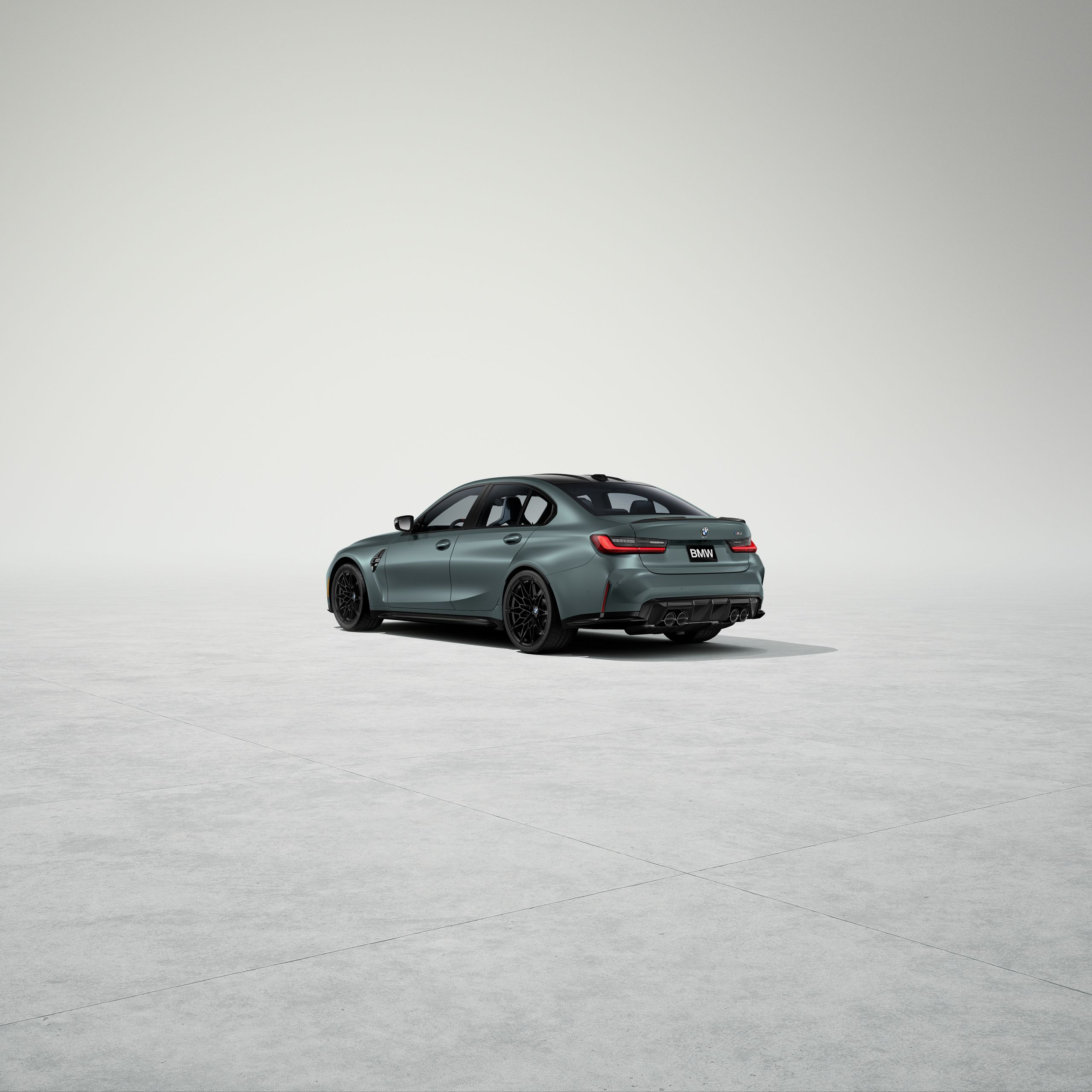 Angled rear-view of the BMW M3 Sedan