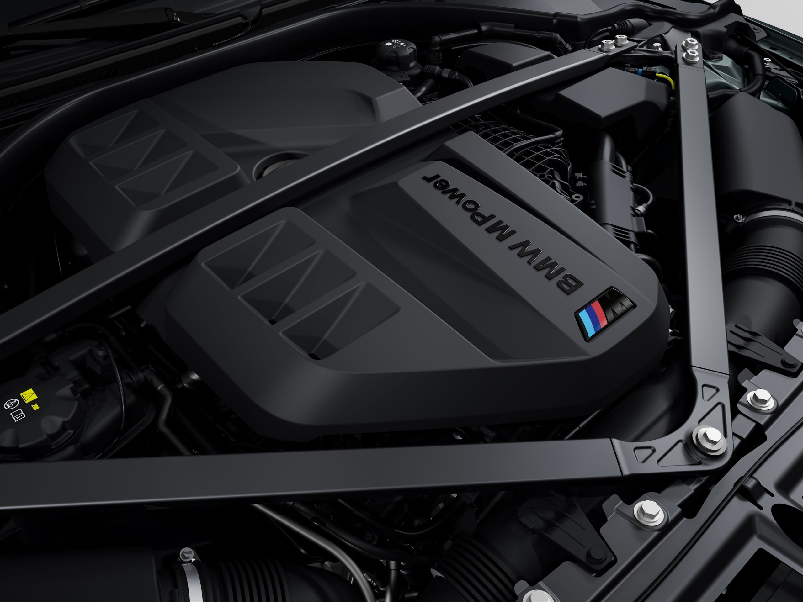 Close-up of the 6-cylinder BMW M TwinPower Turbo engine