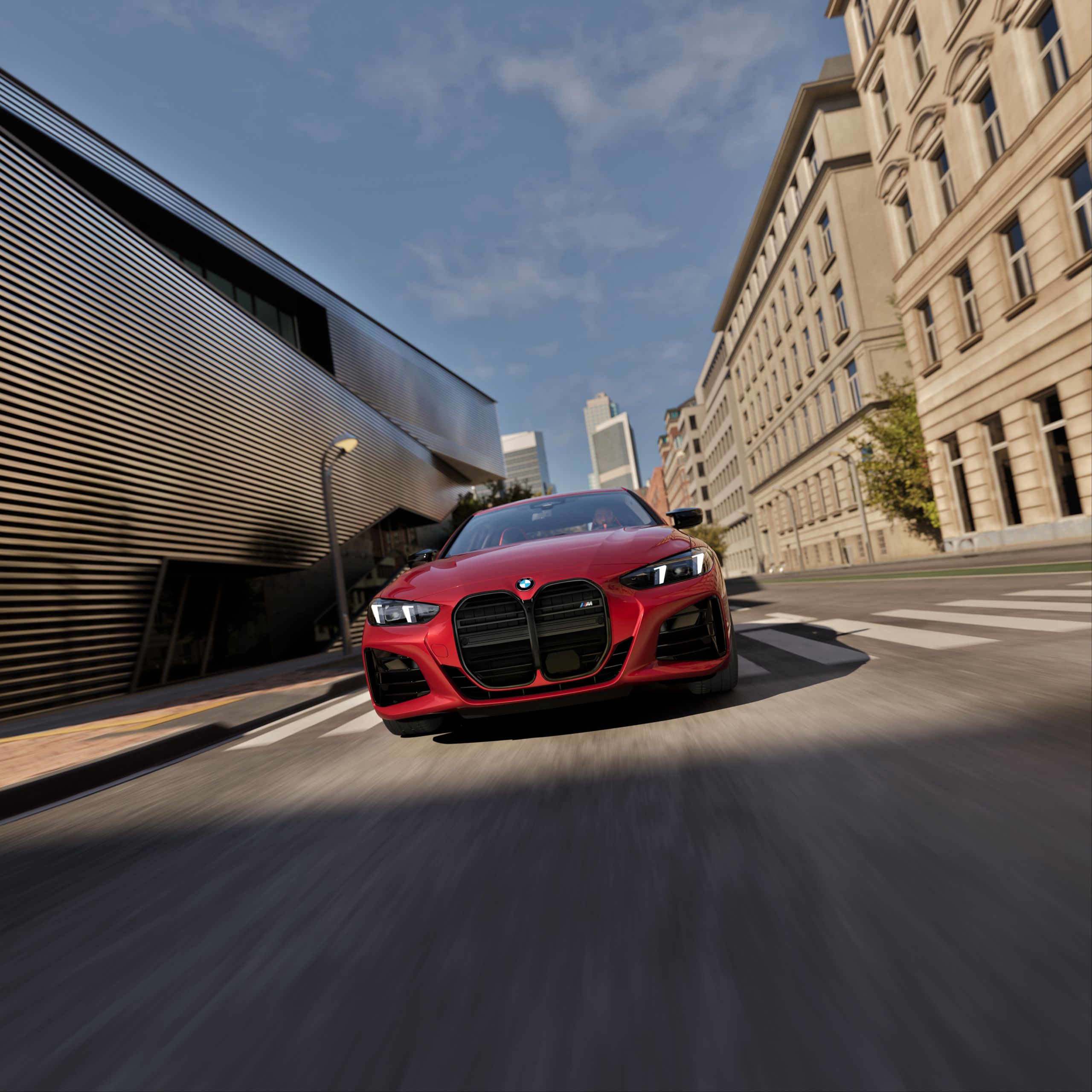 Exterior View of the BMW M440i Coupe in BMW Individual Fire Red