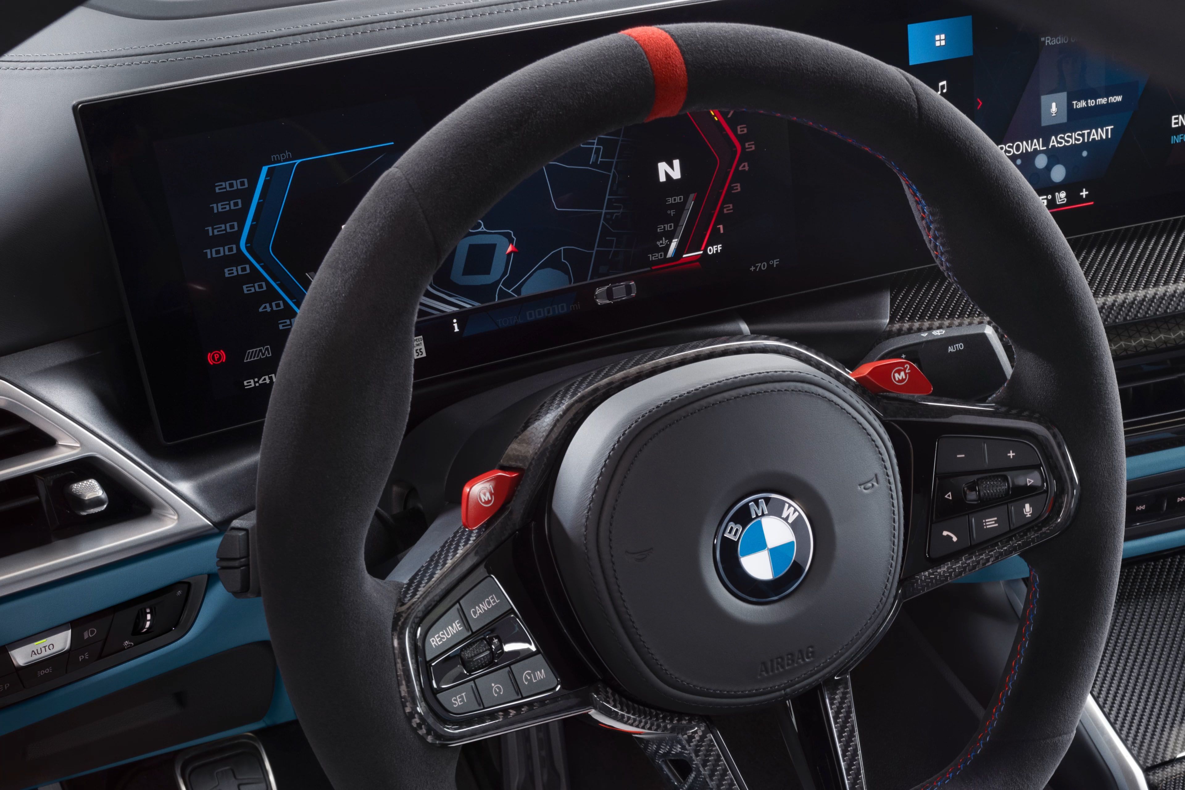 Available M Alcantara Steering Wheel in the BMW M4 Competition xDrive Convertible
