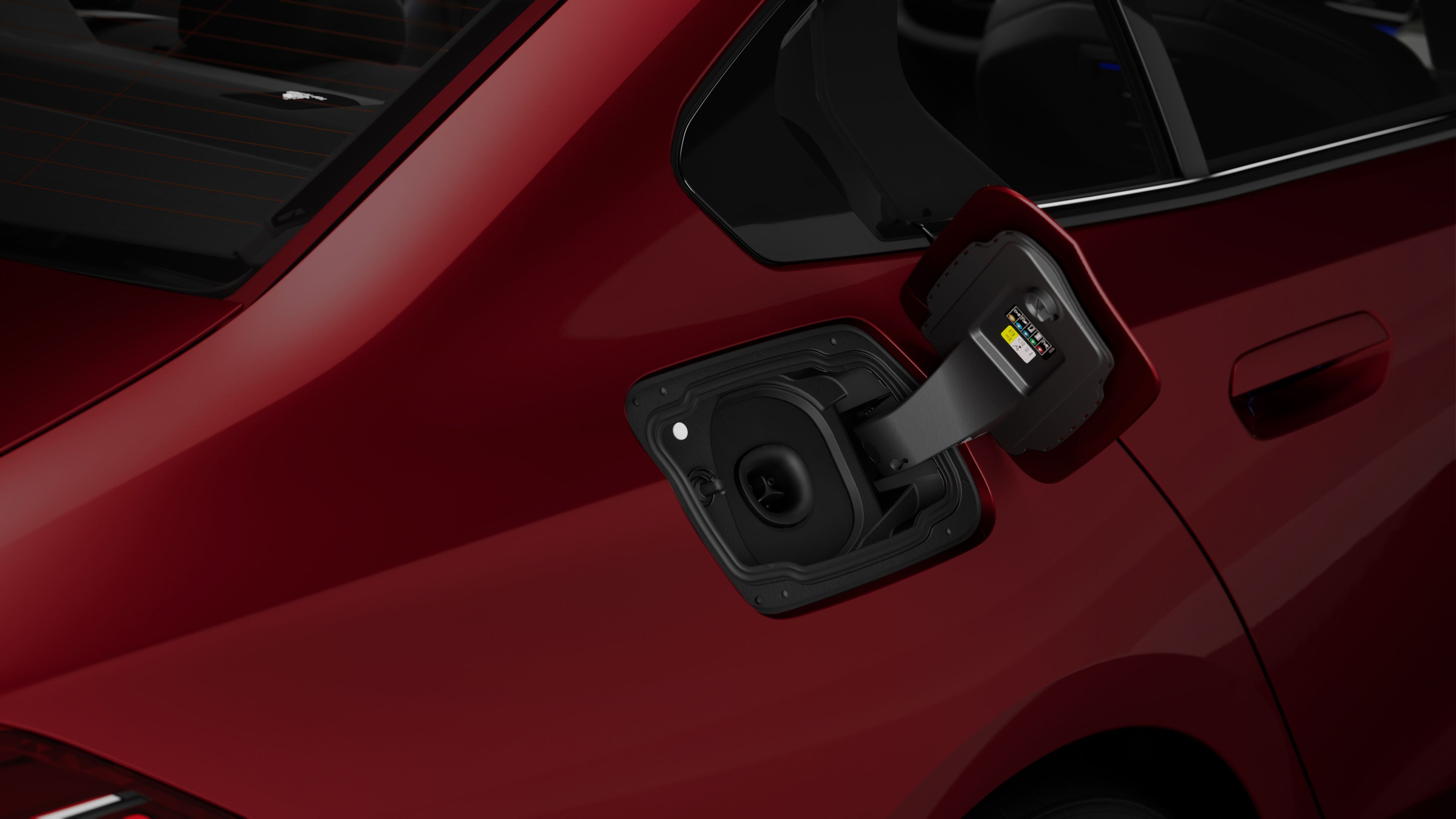 The NACS charging port in a BMW EV
