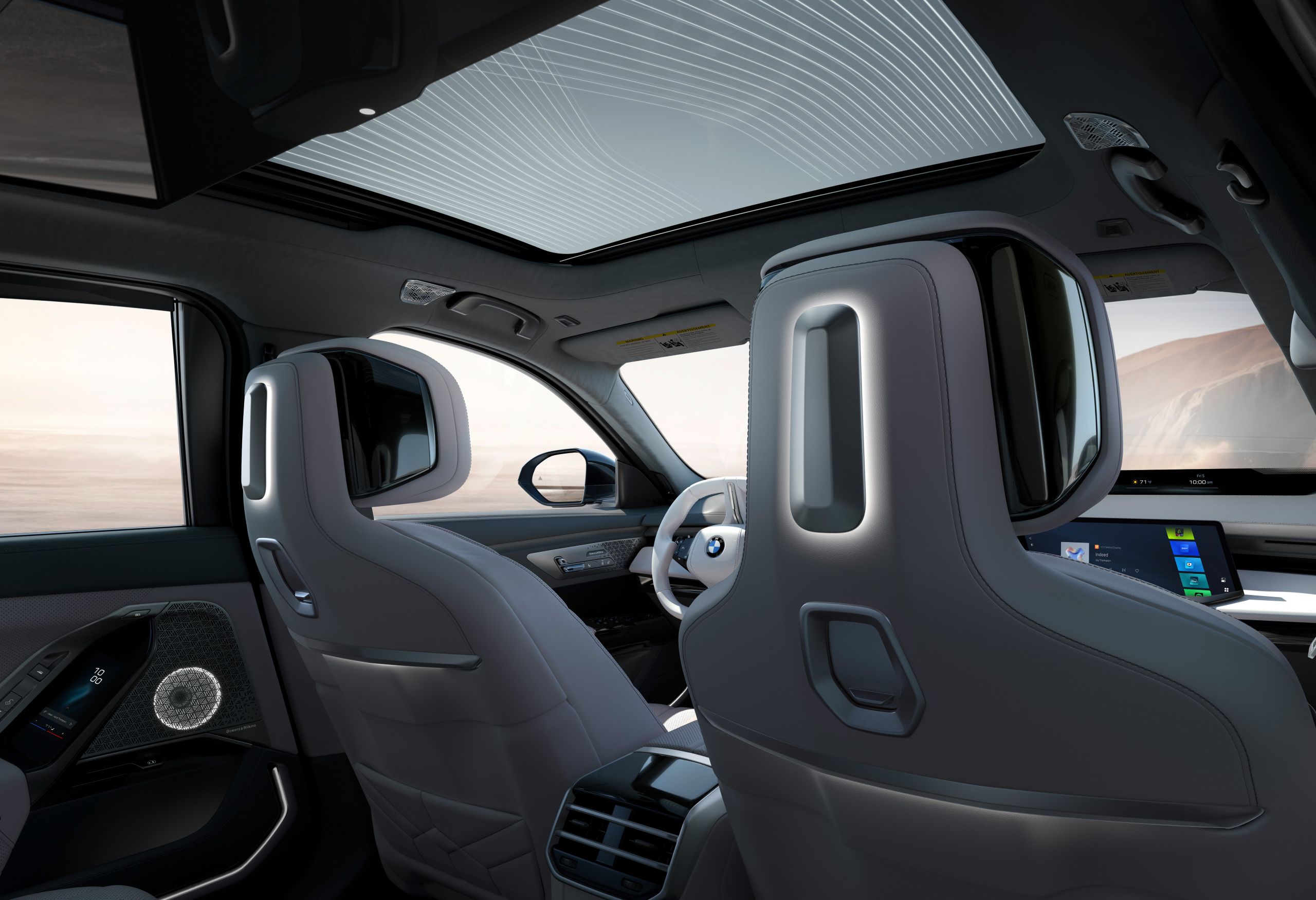 From the second row of seats, you can see the ambient lighting integrated into the front seats.
