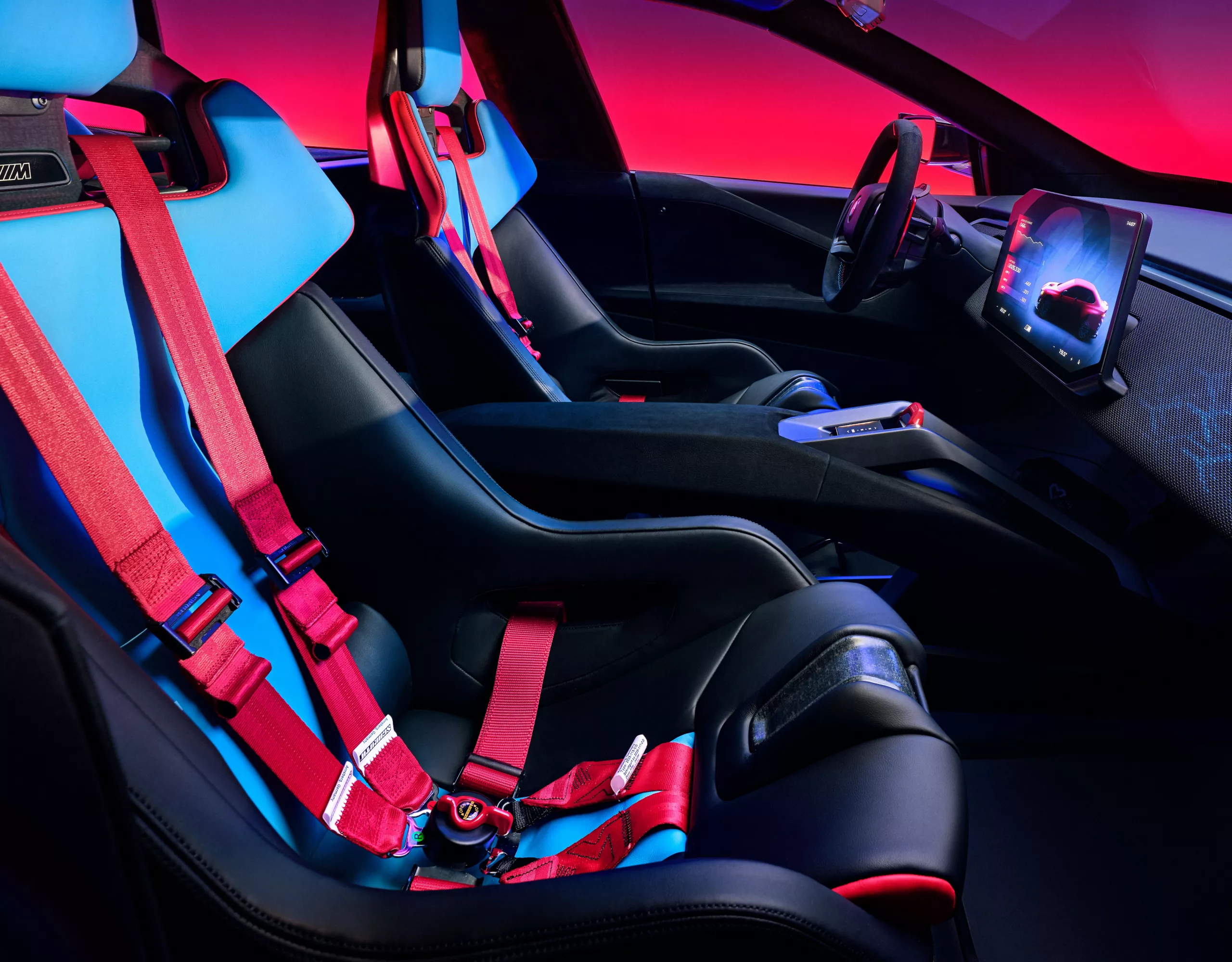 BMW M Concept Neue Klasse bucket seats with natural fibre and leather.