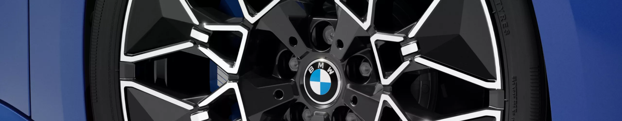 Close-up of front right light alloy rim.