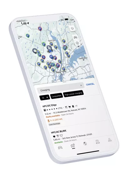 A smartphone displays the My BMW App interface