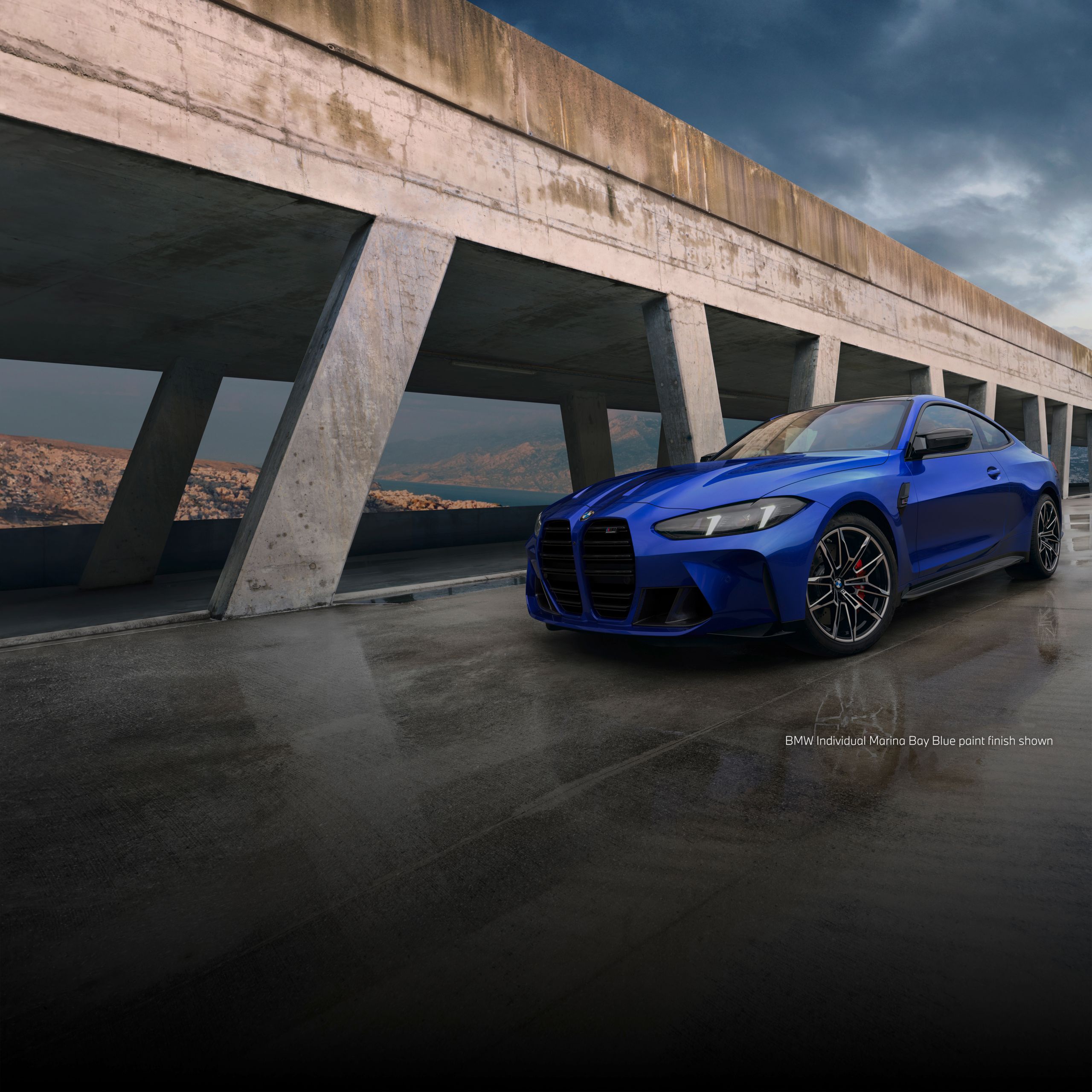 BMW M4 Competition Coupe in BMW Individual Marina Bay Blue paint finish