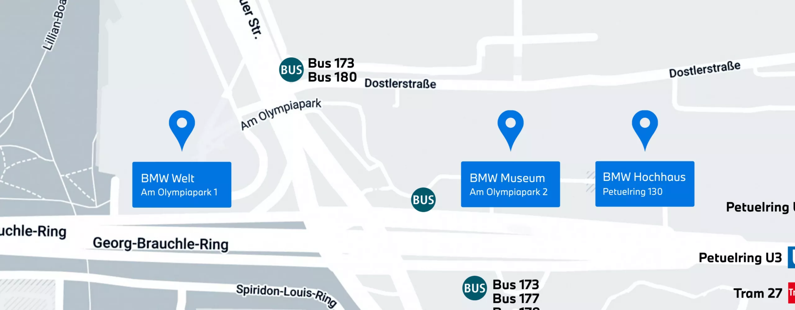 Location Map of the BMW Welt and BMW Museum.