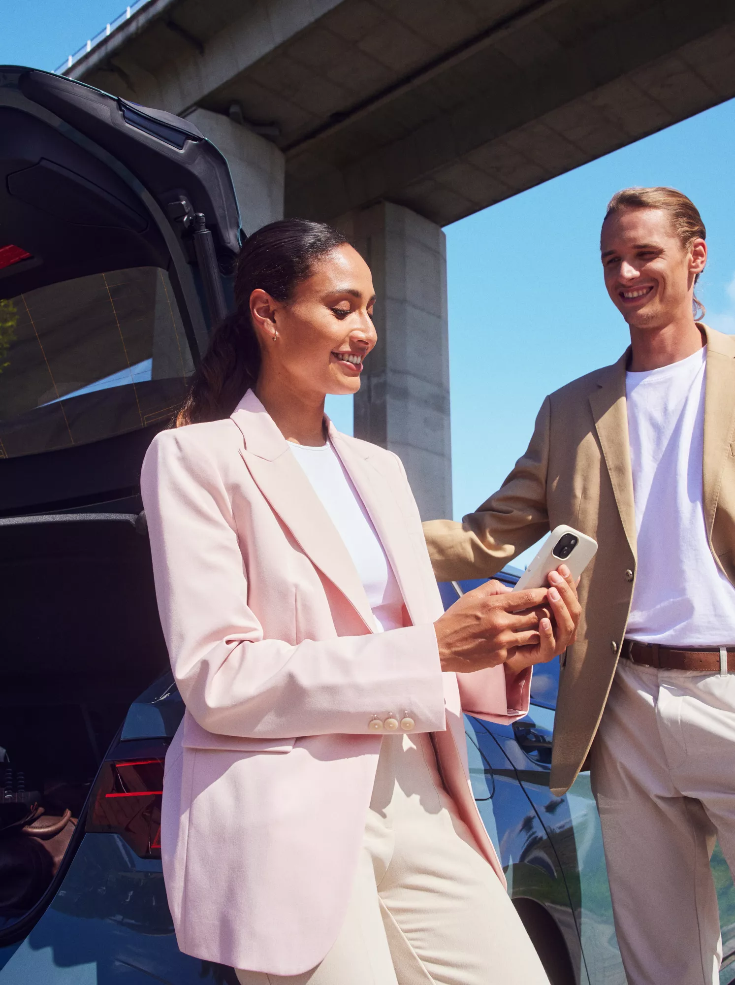 Women being advised by BMW employee