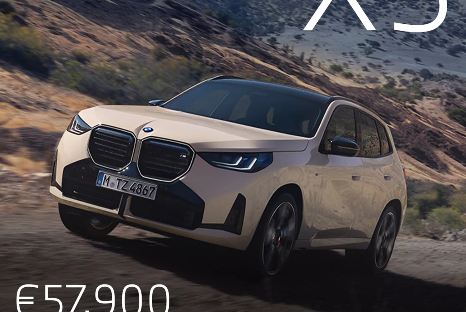 BMW X3 20 xDrive with M Sport Package Offer driving on a mountain road