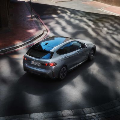 BMW 1 Series grey rear view 