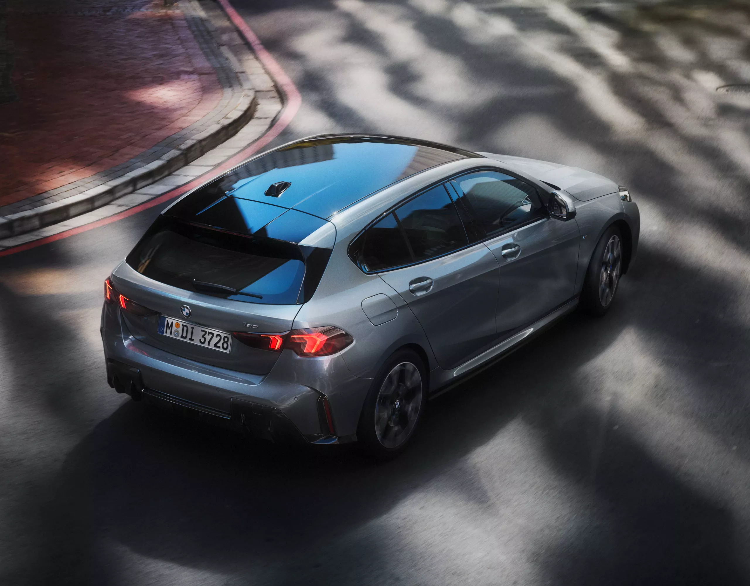 BMW 1 Series grey rear view 