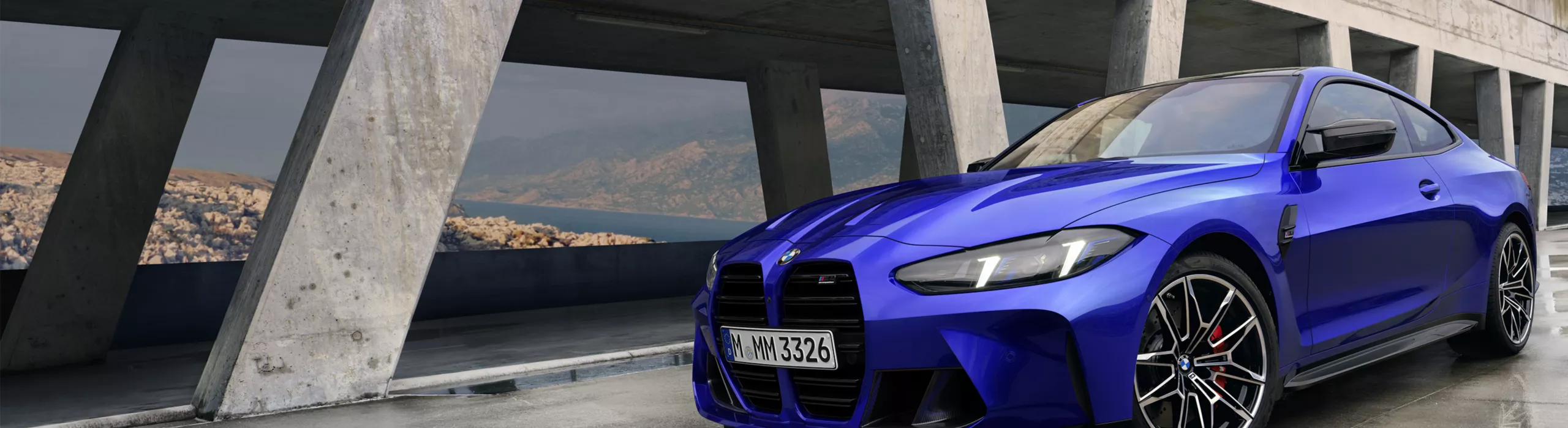 The New BMW M4 Competition in Marina Bay Blue Exterior View
